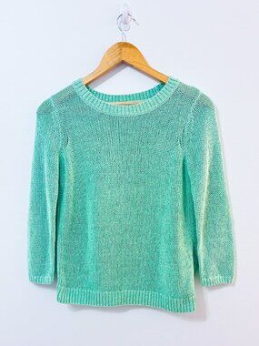 CLUB MONACO Mint Knit Sweater | Open Back Minimalist | X-Small